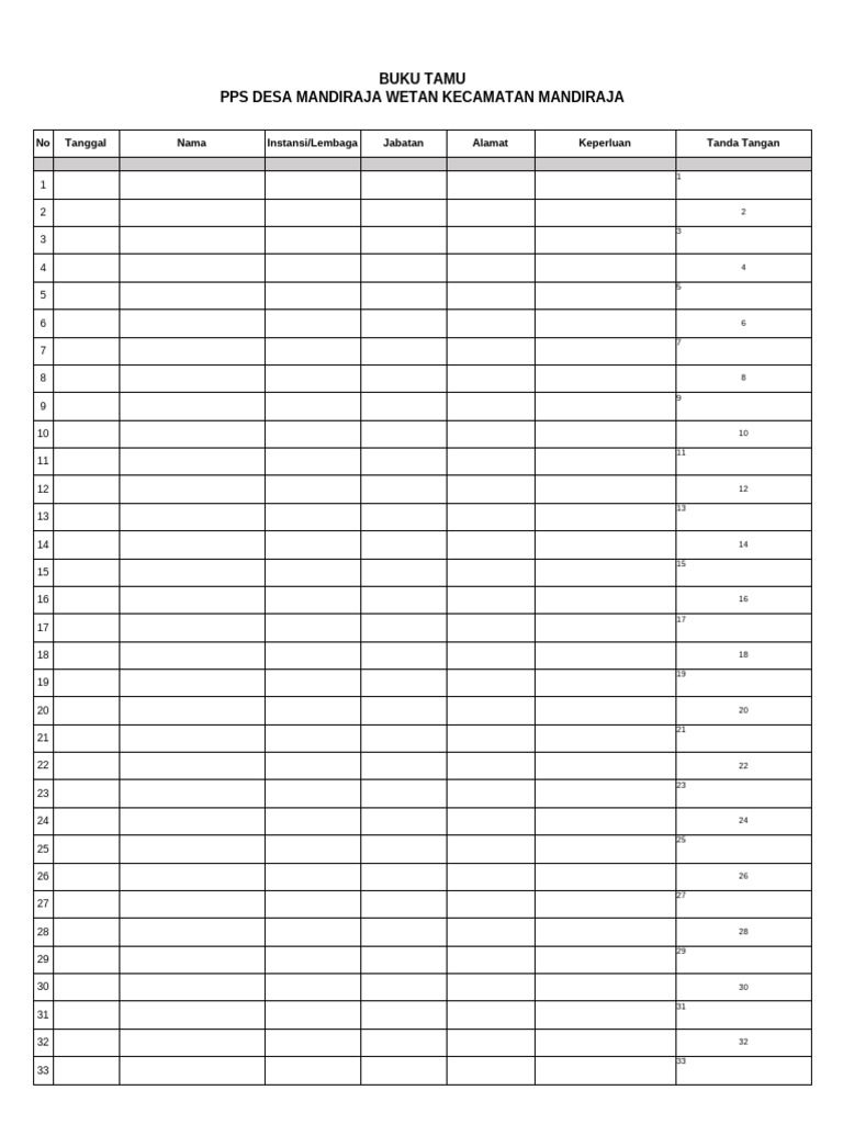 Buku Tamu | PDF