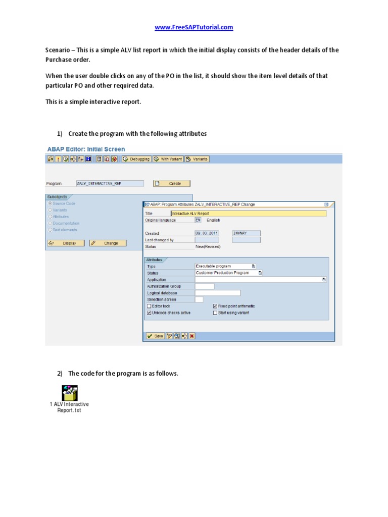 Interactive ALV Report in ABAP | PDF | Business