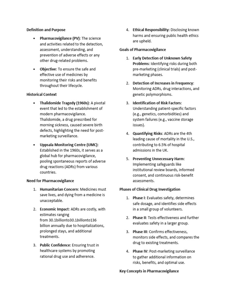 Overview of Pharmacovigilance Principles | PDF | Pharmacovigilance ...