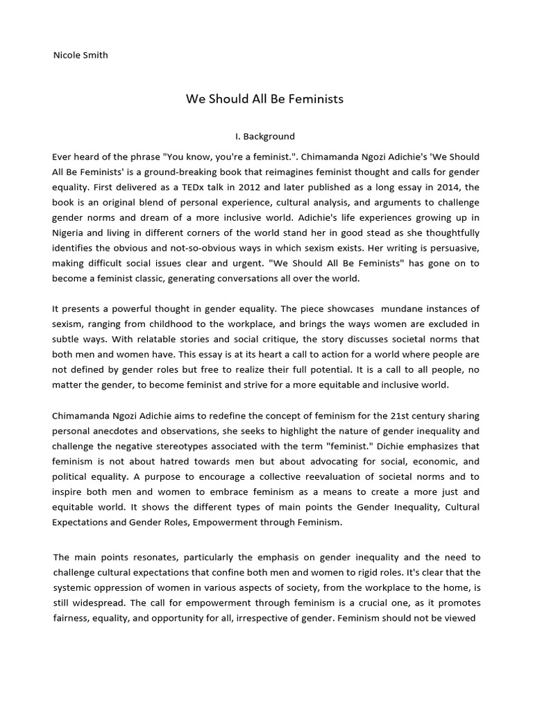 Nicole Smith We Should All Be Feminist Paper 20250518 005355