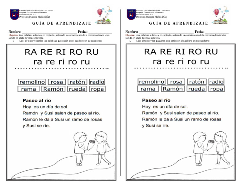 Lectura Letra R Fuerte Al Principio | PDF