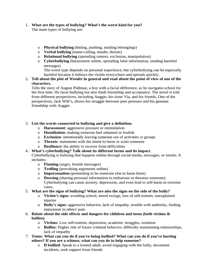 Understanding Types of Bullying | PDF | Bullying | Cyberbullying