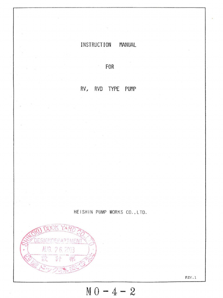 RVD Pump Instruction Manual | PDF | Pump | Bearing (Mechanical)