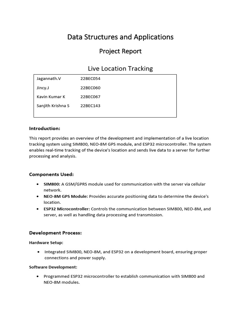 Project Report - Live Location Tracking | PDF | Computer Network ...
