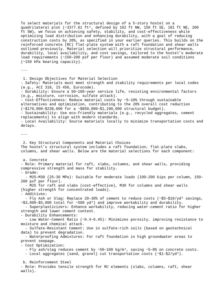 Select Materials For The Structu | PDF | Concrete | Building Materials