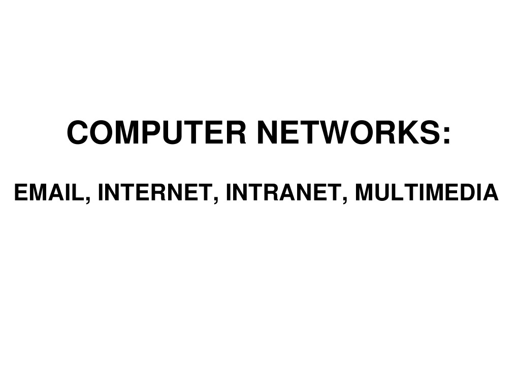 Computer Networks:: Email, Internet, Intranet, Multimedia | PDF