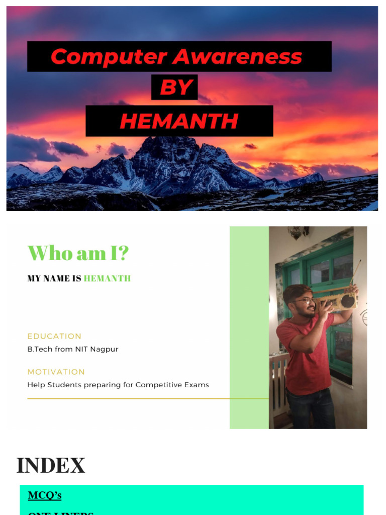 Computer Awareness by Hemanth Sir | PDF | Internet Protocol Suite ...
