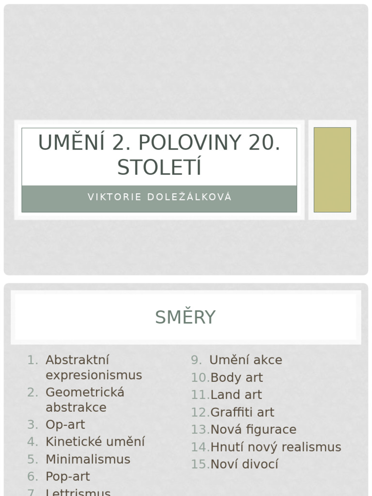 Umění 2.pol.20.stol., Def. | PDF
