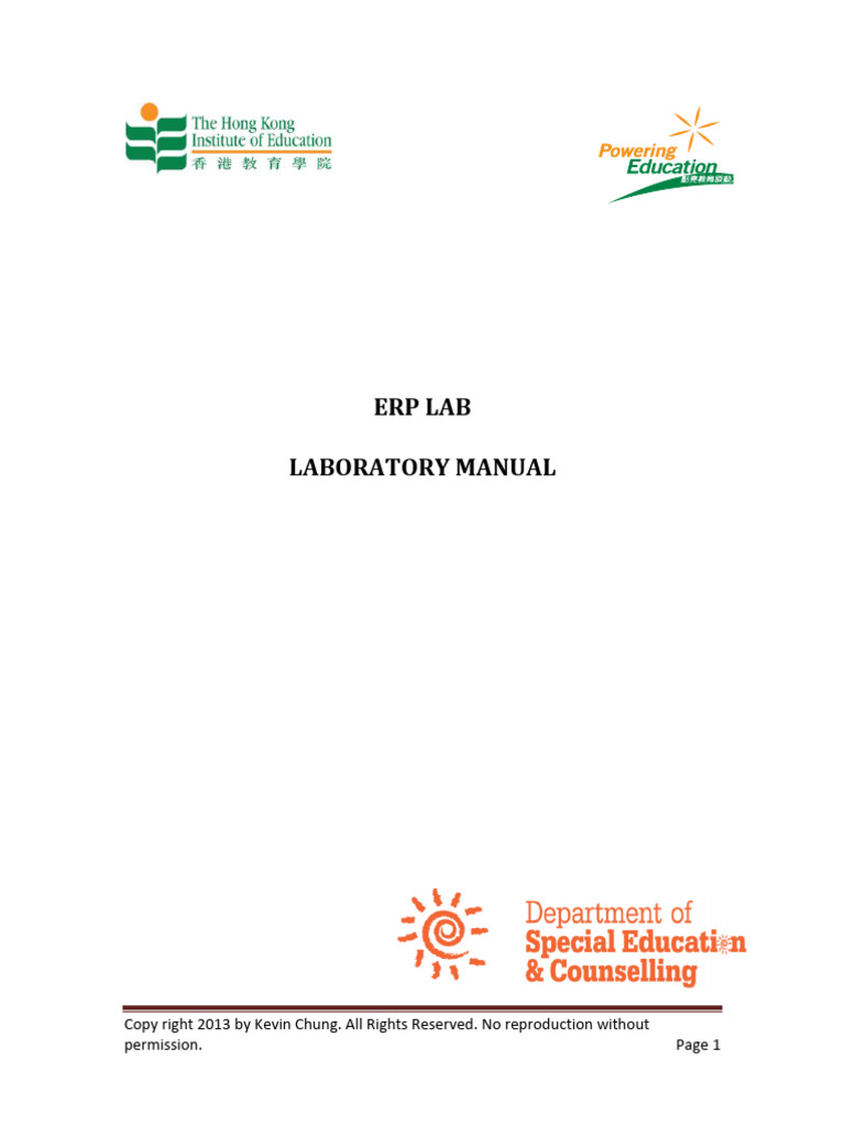 ERP Laboratory Manual Overview | PDF | Thesis | Infants