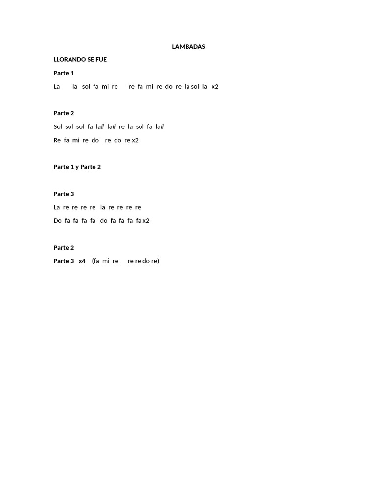 Notas de Lambada y Mar de Emociones | PDF