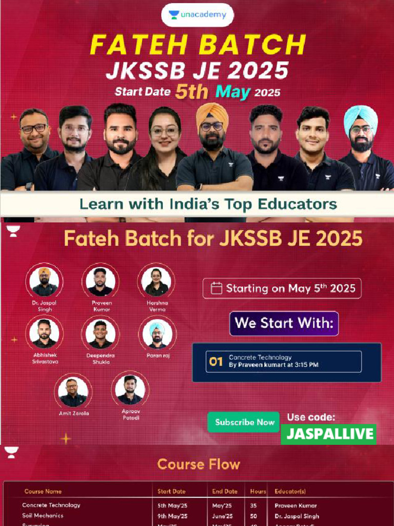 JKSSB Batch Details | PDF