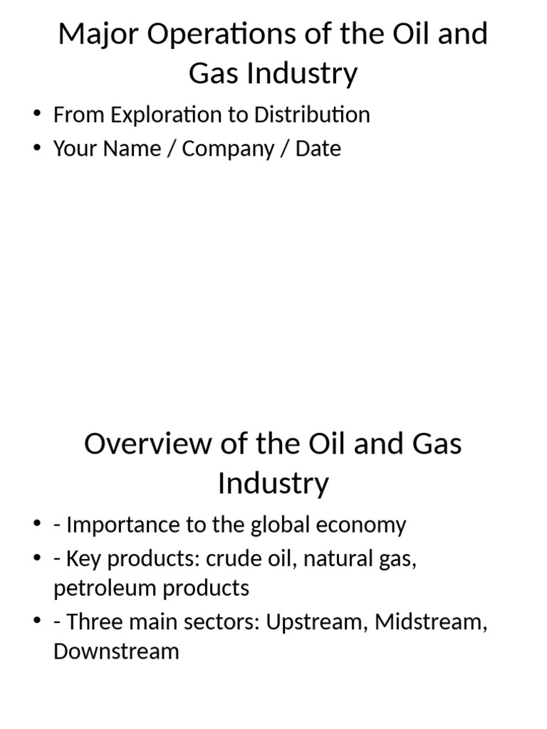 Oil and Gas Industry Operations | PDF