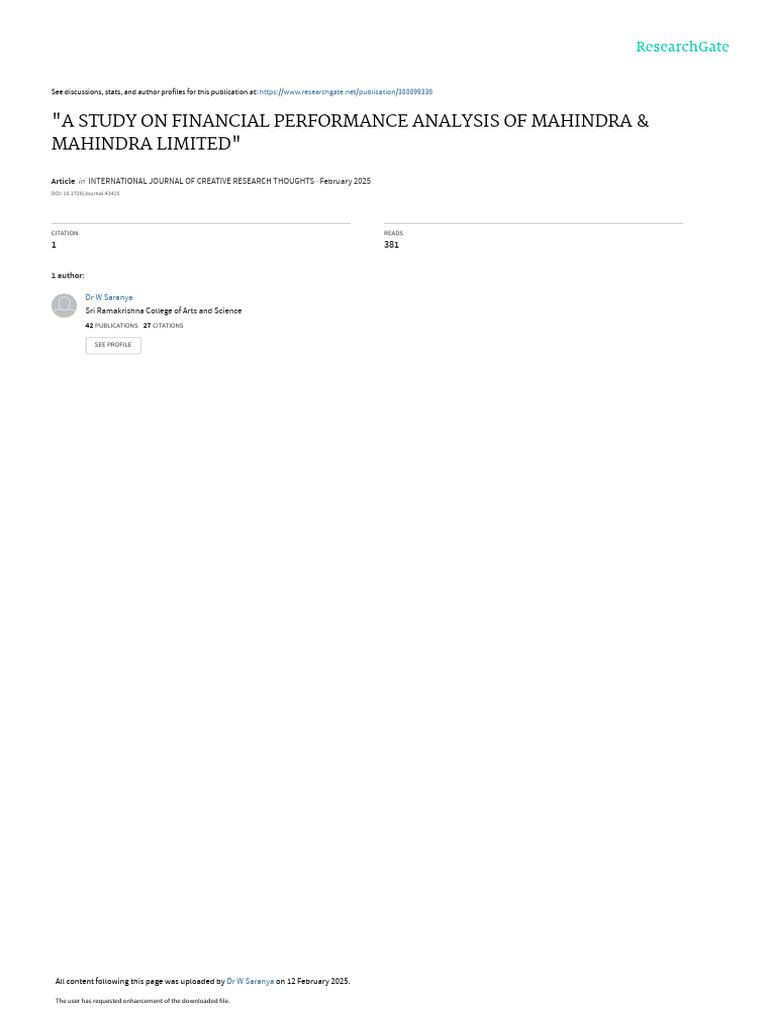 Mahindra Financial Performance 2024-25 Analysis | PDF | Equity (Finance ...