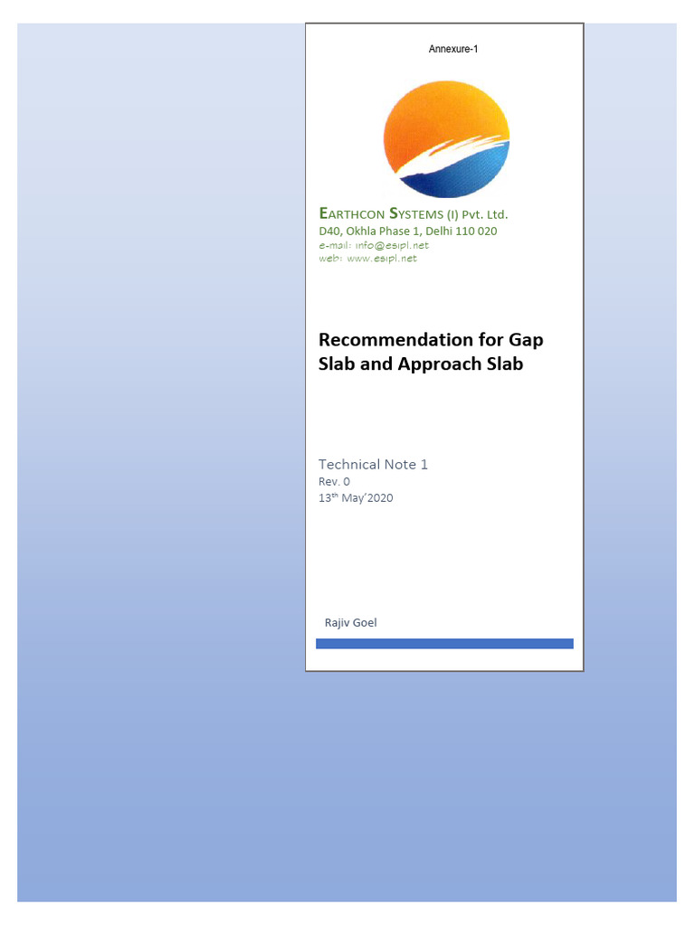Gap Slab and Approach Slab Recommendations | PDF | Civil Engineering