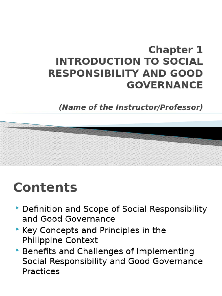 Social Responsibility & Governance Overview | PDF | Corporate Social ...