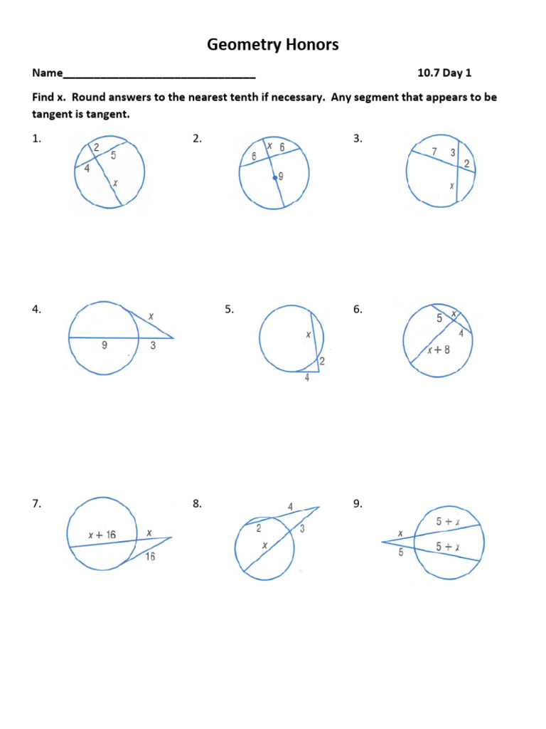10.7 Geometry Practice Answers | PDF