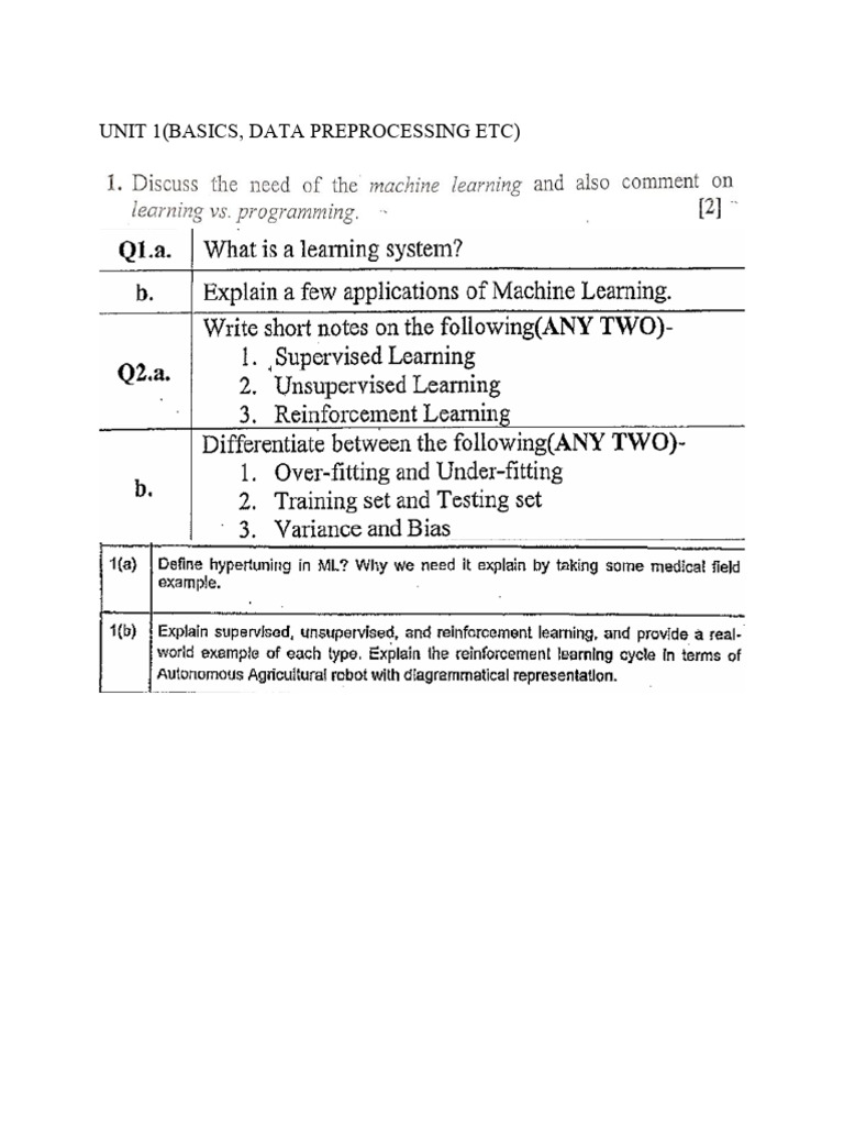 ML Pyqs | PDF