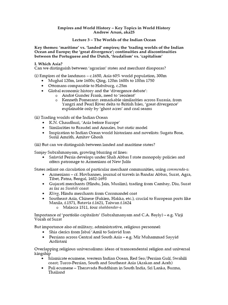 Indian Ocean Empires: Trade & Transition | PDF
