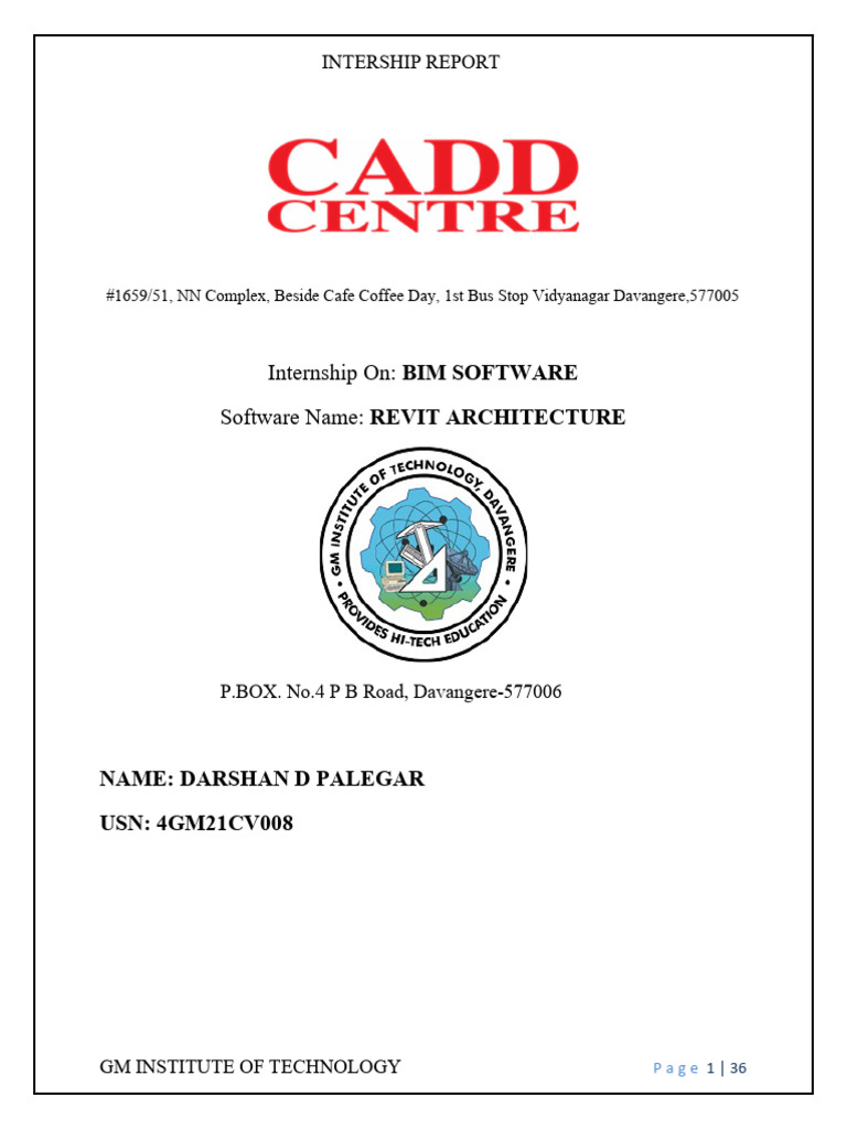 Internship Report on Revit Architecture | PDF | Autodesk Revit