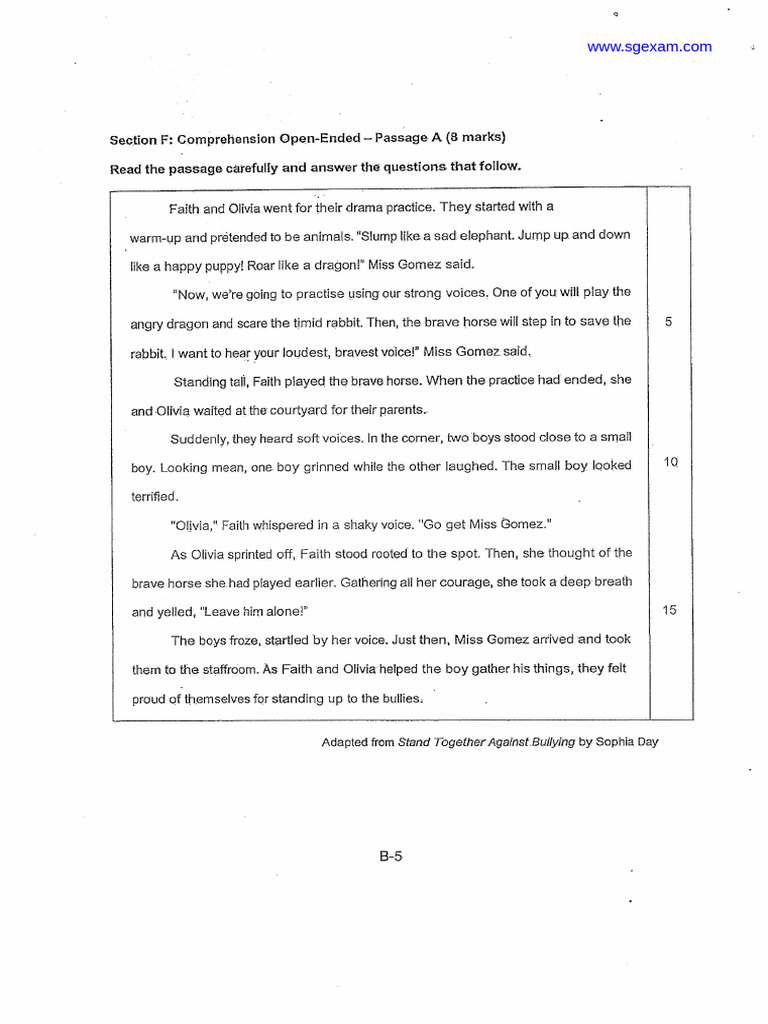 Comprehension Grade 5 English Practice | PDF