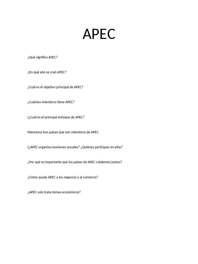 APEC | PDF