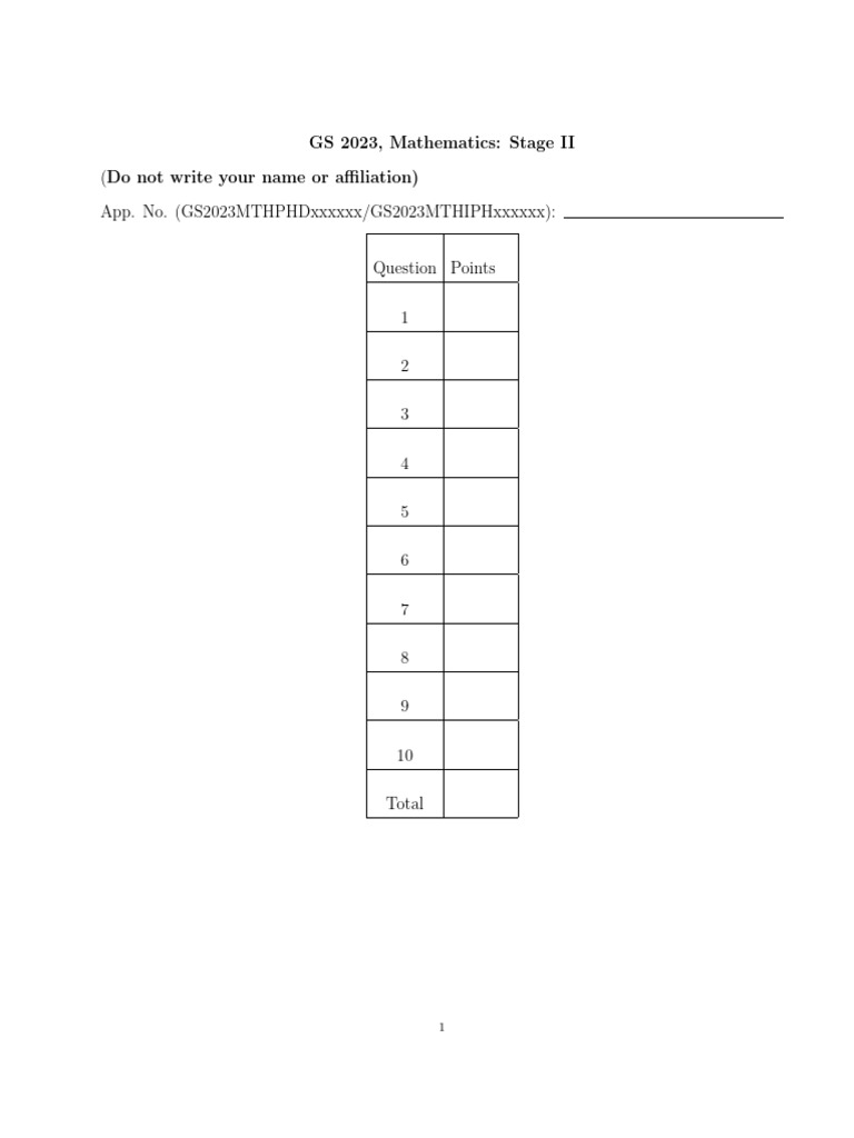 GS 2023 Mathematics Stage II Exam Guide | PDF | Numbers | Ring ...