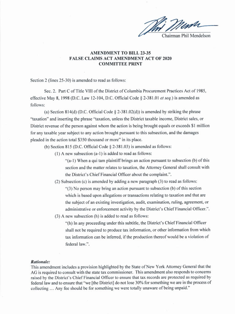 B23-0035-Amendment To Bill 23-35 | PDF