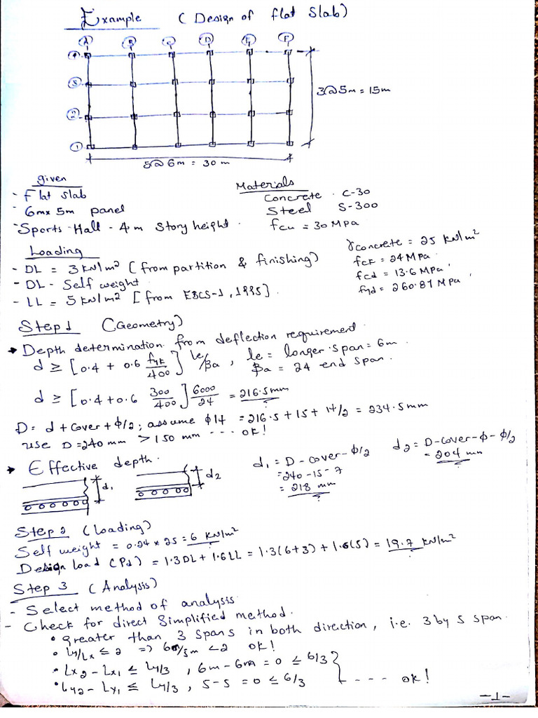 Flat Slab Design Example | PDF