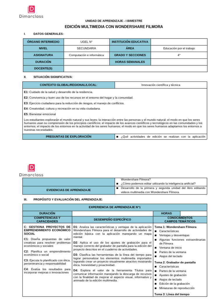 4° - Unidad de Aprendizaje | PDF | Word Press | Inteligencia artificial
