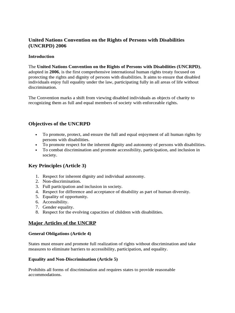 UNCRPD: Rights of Persons with Disabilities | PDF | Justice | Crime ...