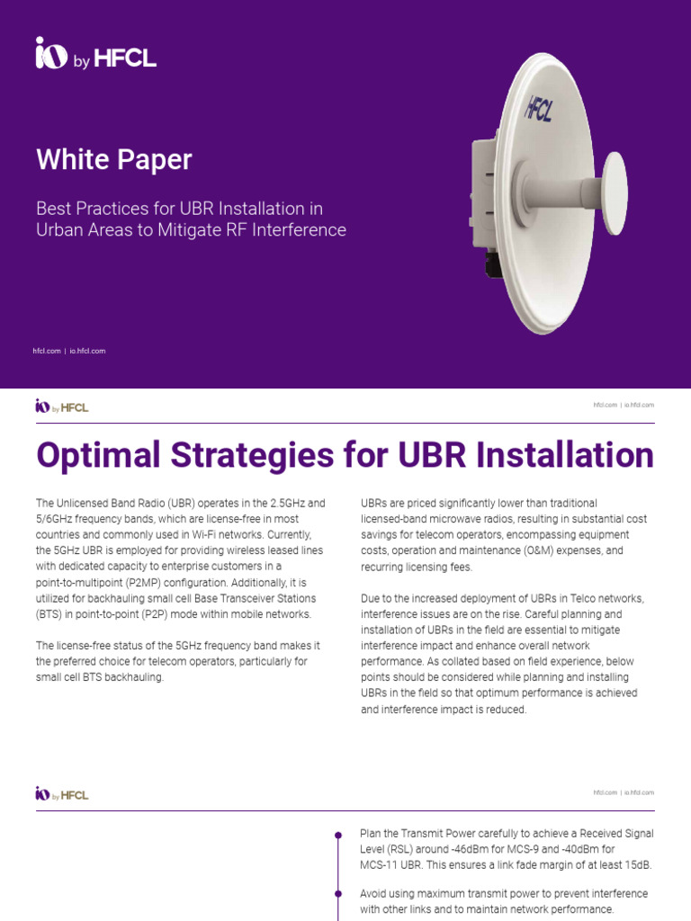 Best Practices for UBR Installation | PDF | Radio | Antenna (Radio)