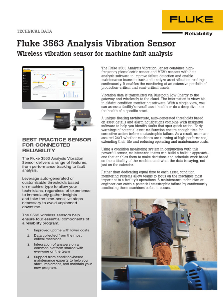 Fluke 3563 Vibration Sensor Overview | PDF | Reliability Engineering ...