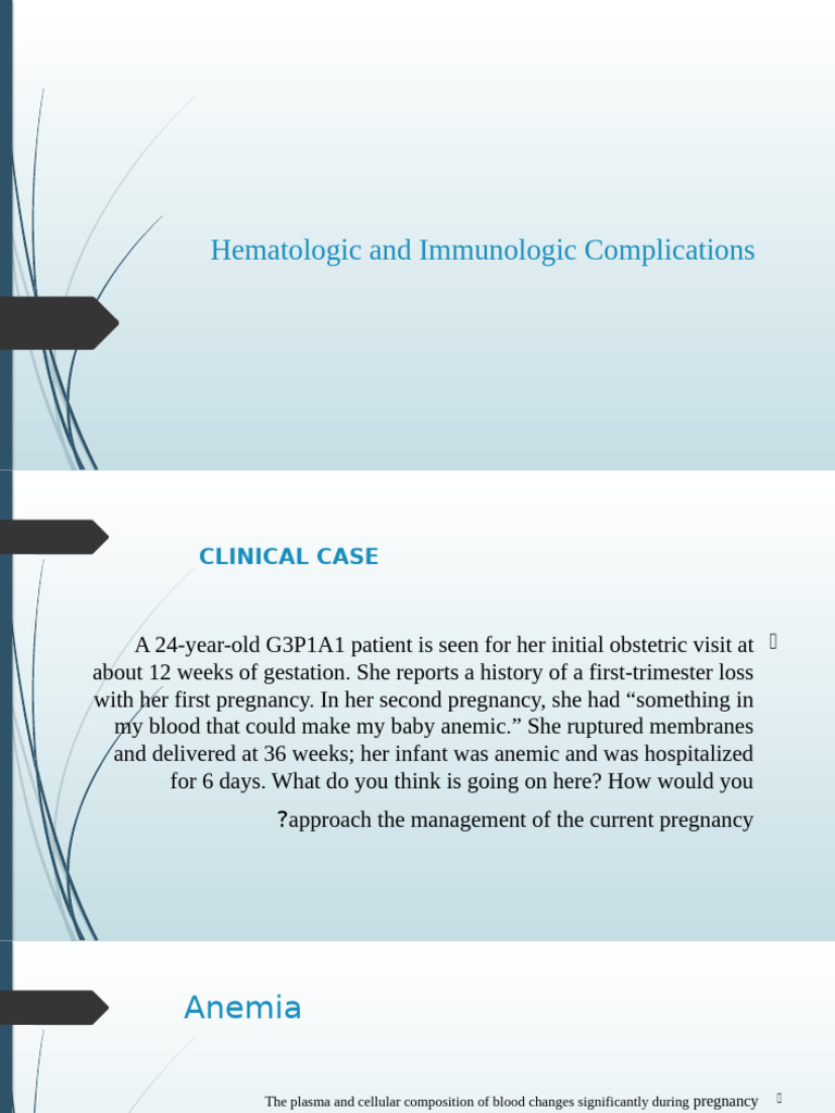 Hematologic Complications in Pregnancy | PDF | Anemia | Tissue (Biology)