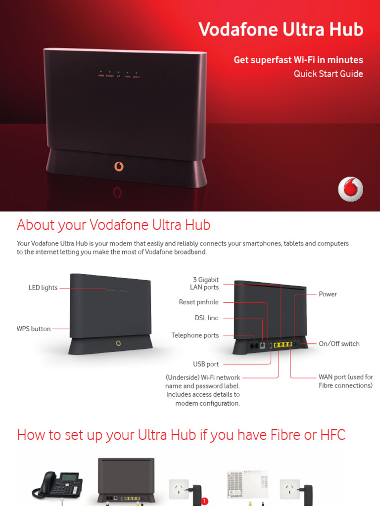 Vodafone Ultra Hub Setup Guide | PDF | Wi Fi | Digital Subscriber Line