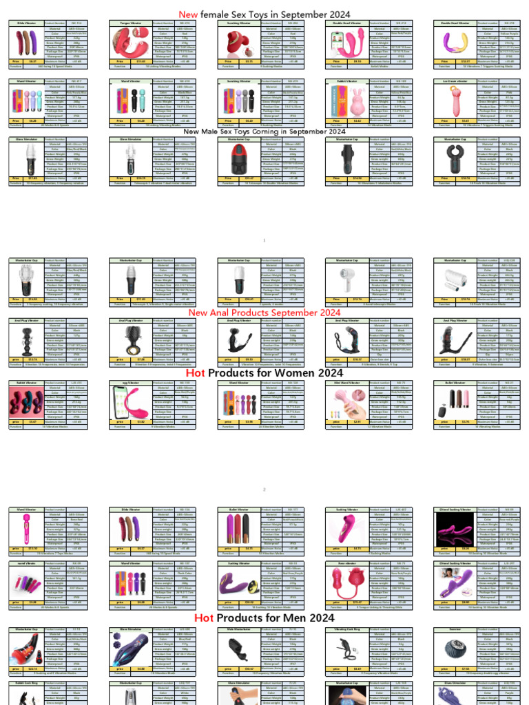 New Sex Toys for Women & Men - Sept 2024 | PDF | Sex Industry | Human  Reproduction