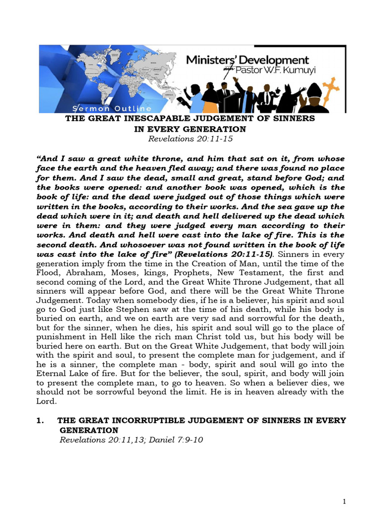 The Great Inescapable Judgement of Sinners-Tld20250429 | PDF | Last ...