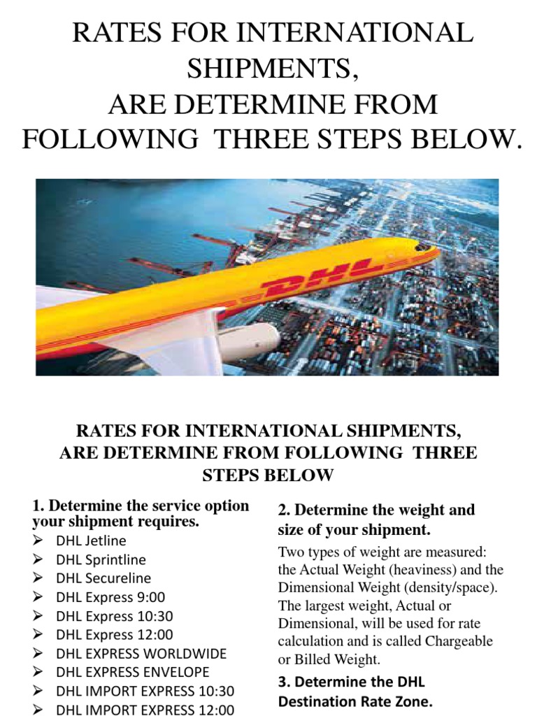 Rates For International Shipments, Are Determine From Following Three ...