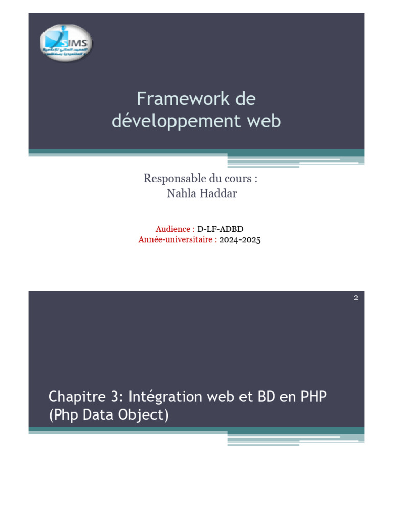 Intégration de PDO en PHP pour BD | PDF | PHP | SQL