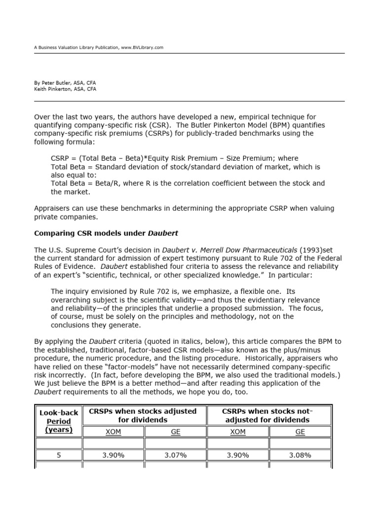 Comparison of New Paradigm To Traditional Methods Under Four Daubert ...