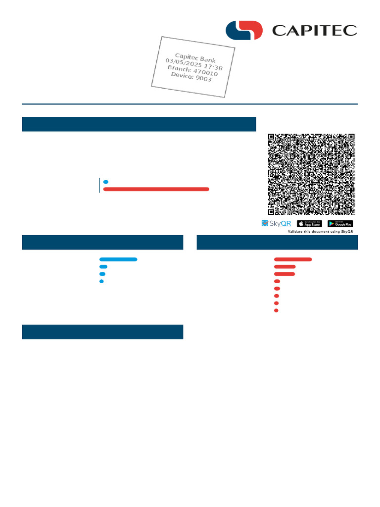 Capitec Bank Statement Overview 2025 | PDF | Fee | Cash