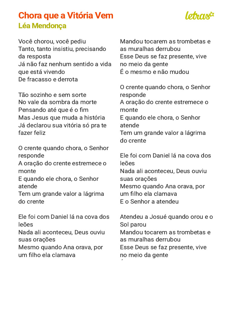 Chora que a Vitória Vem | PDF