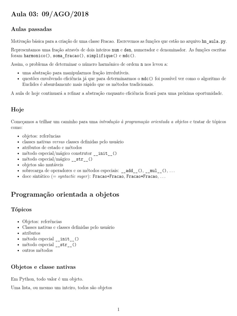 Programação Orientada a Objetos em Python | PDF | Classe (programação ...