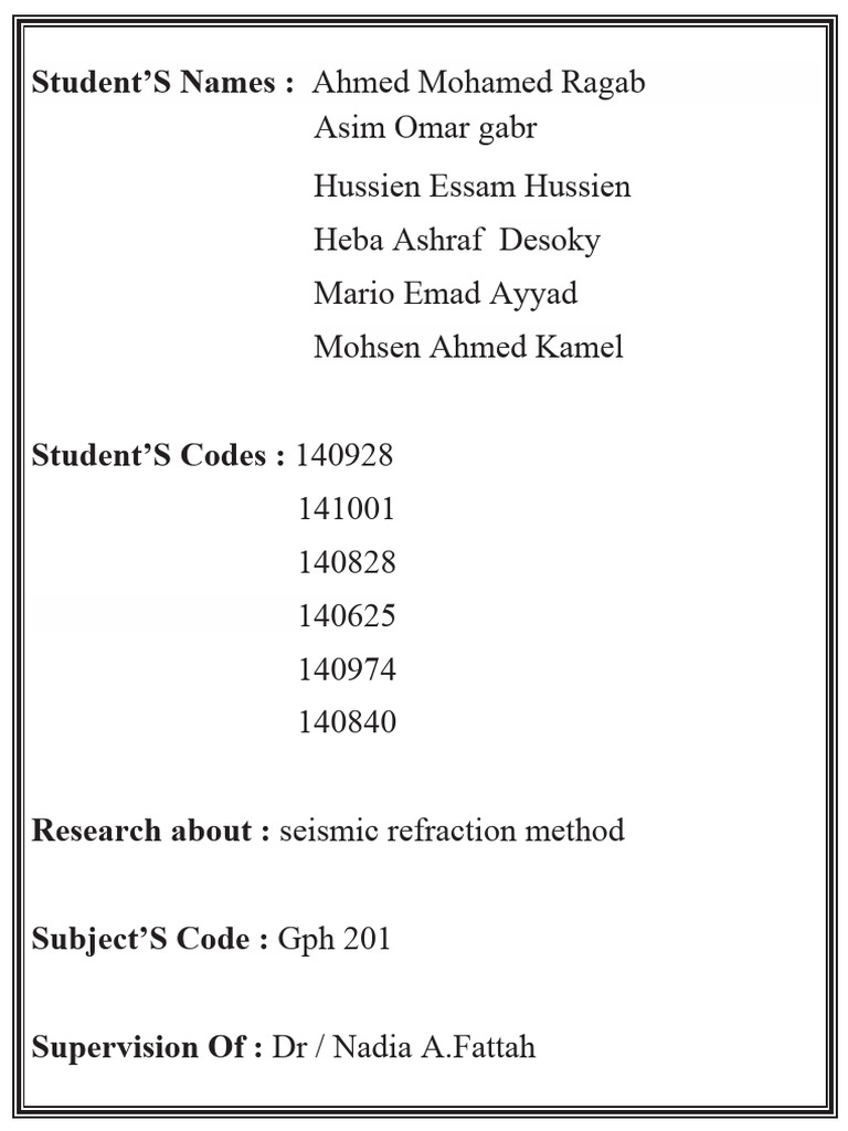 Seismic Refraction Method | PDF | Reflection Seismology | Refraction