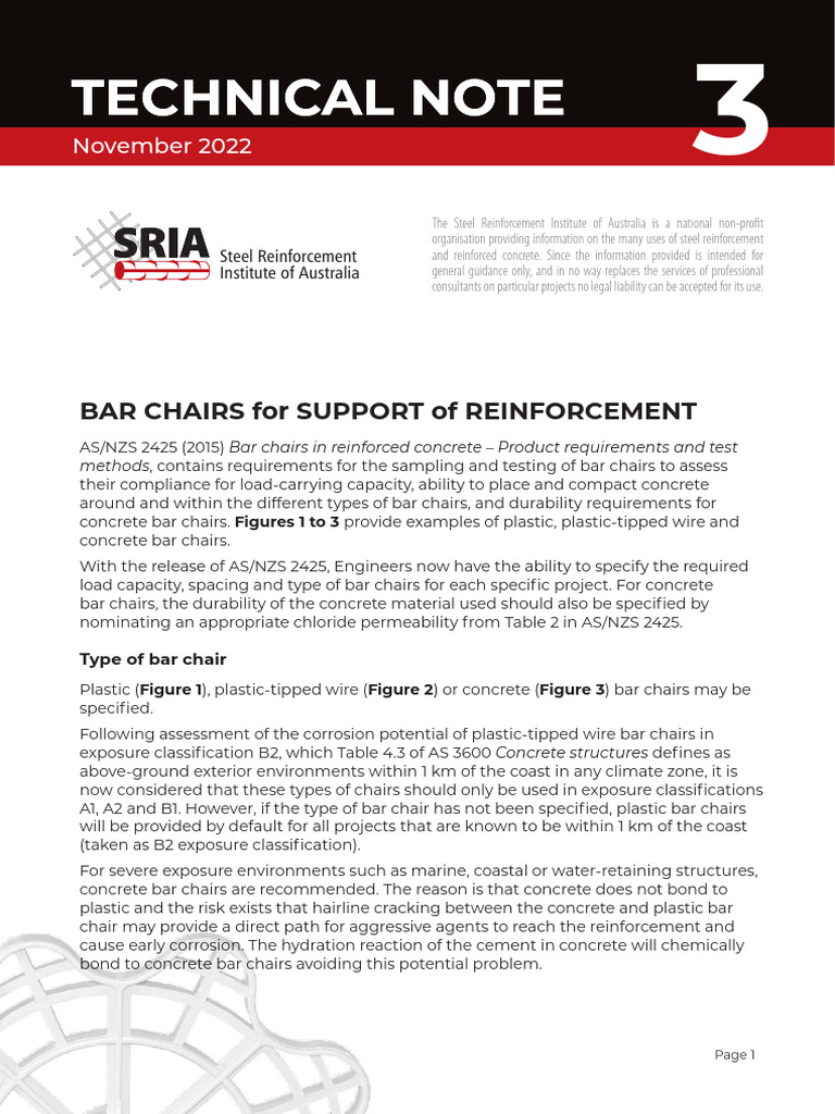 Bar Chairs for Concrete Reinforcement | PDF | Concrete | Composite Material