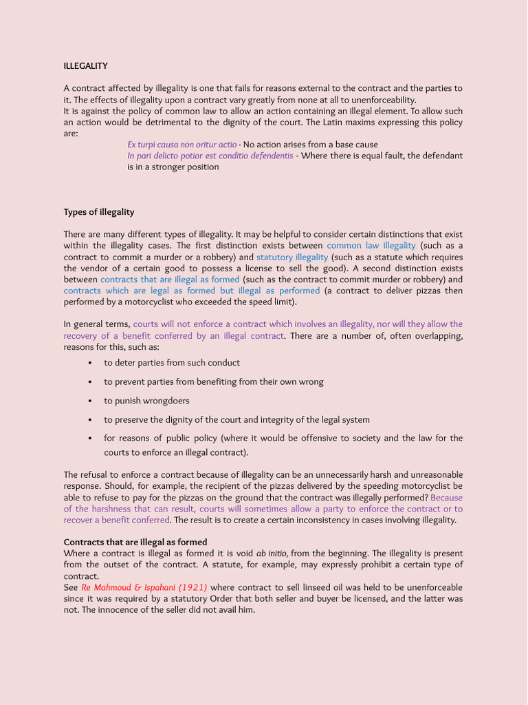 Understanding Contract Illegality | PDF | Public Policy Doctrine ...