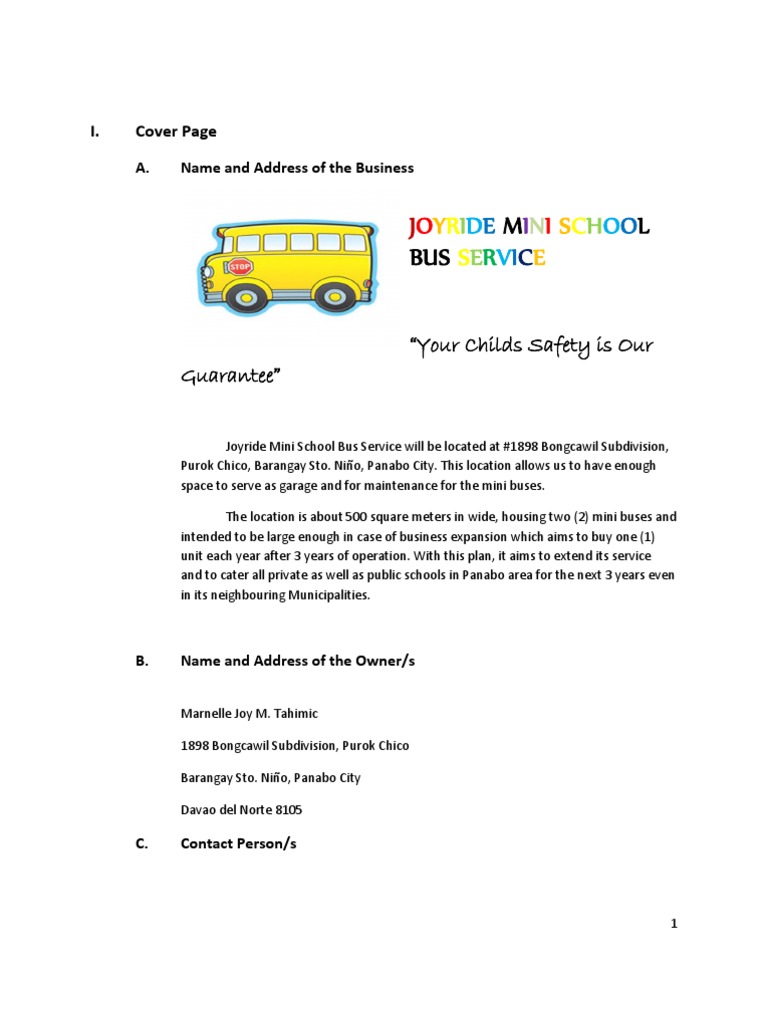 Business Plan Driving Road Transport