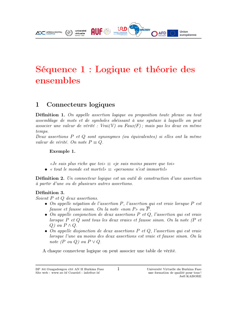 Logique et Connecteurs Logiques | PDF | Métalogique | Concepts ...