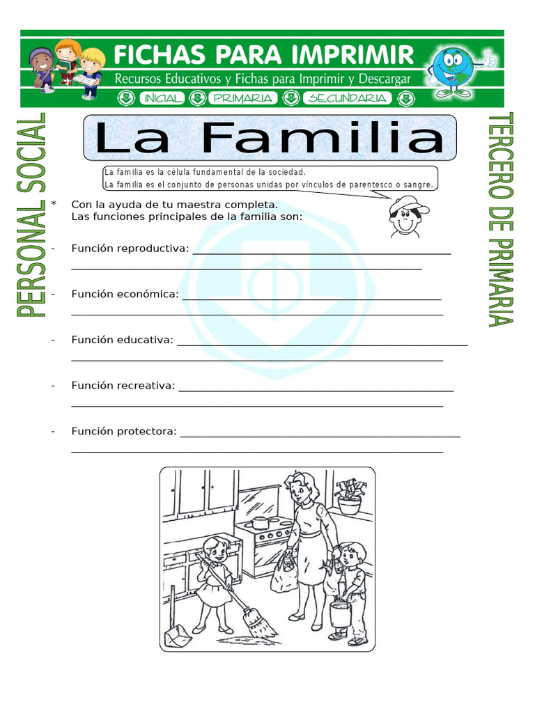 Ficha La Familia para Tercero de Primaria | PDF