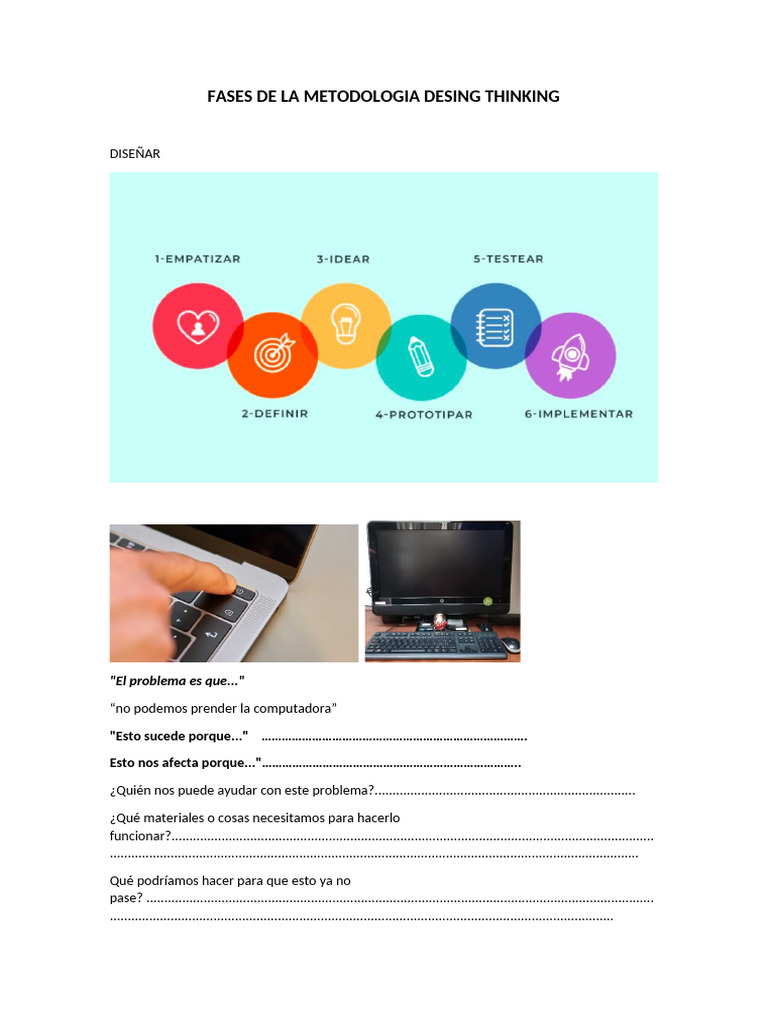 FICHA FASES DE LA METODOLOGIA DESING THINKING | PDF