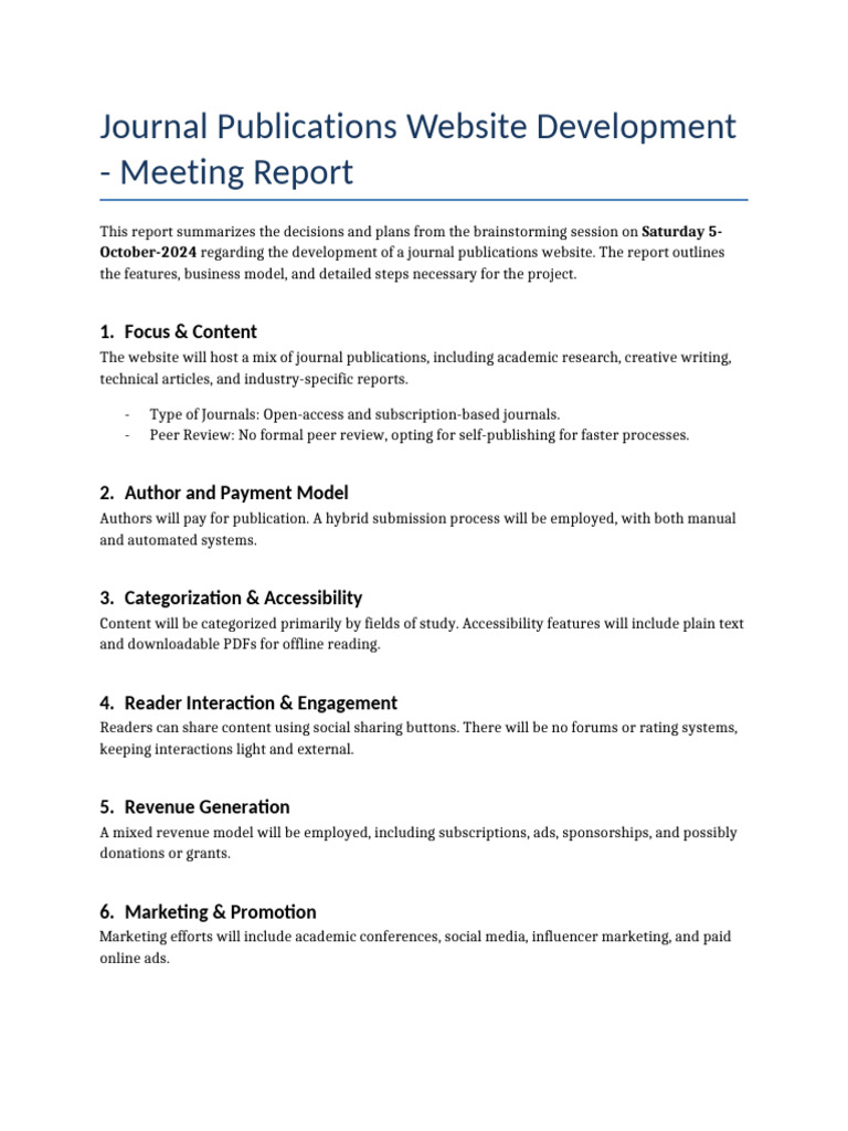 Journal Publications Website Meeting Report | PDF | Social Media ...